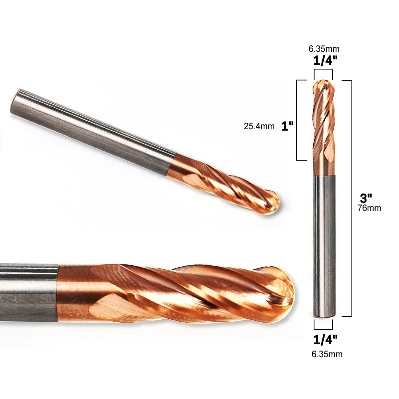 

1/4 Shank end mill router bits for wood Carbide Alloy Carbide Milling Tungsten Steel EndMills Cutting CNC tools