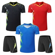 Рубашка для бадминтона для мужчин и женщин, футболки для тенниса для девочек, женские комплекты футболок для настольного тенниса, молодежные мужские шорты для пинг-понга, одежда 3903 Рубашка для бадминтона для мужчин и женщин, футболки для тенниса для девочек, женские комплекты футболок для настольного тенниса, молодежные мужские шорты для пинг-понга, одежда 3903