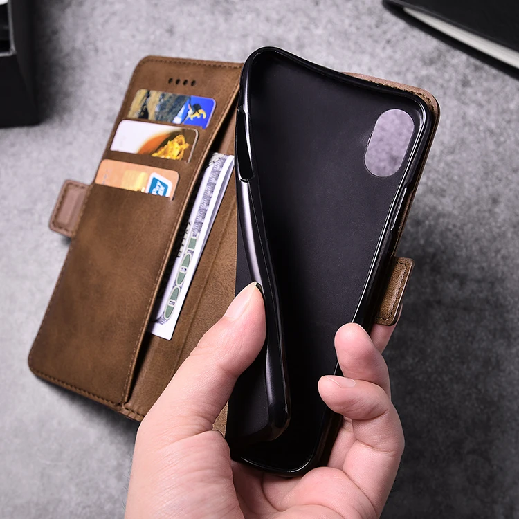 Чехол для мобильного телефона для Xiaomi Redmi Note 6 Pro, чехол для мобильного телефона в простом стиле, на кнопках, с двойным слотом для карт, кошелек для телефона dag