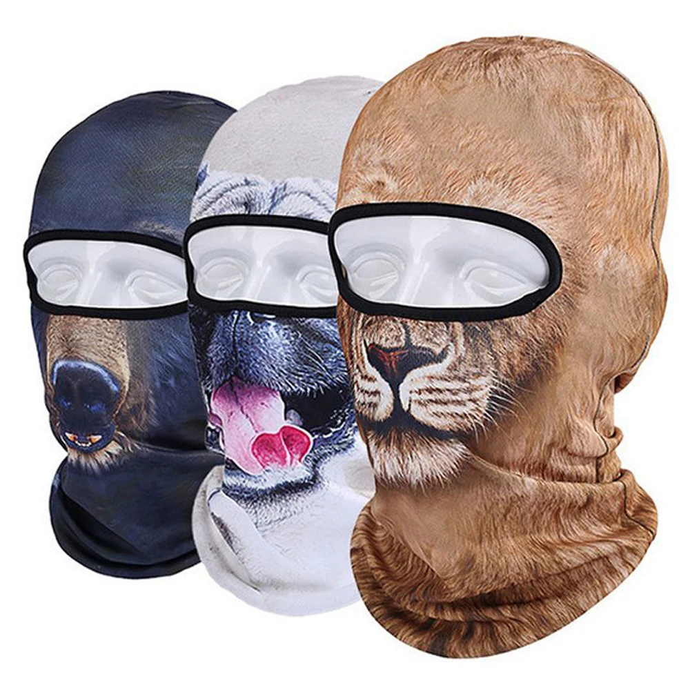 3D кошка собака животное Балаклава Велосипед Сноуборд вечерние Skullies Beanie ШЛЕМ ЛАЙНЕР зимняя вязаная шапка Полный лица маска для женщин и мужчин