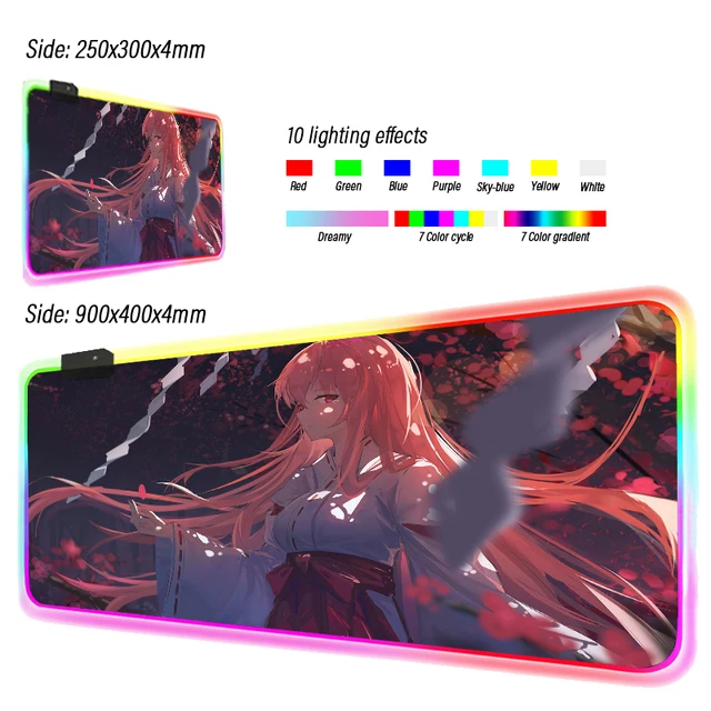 Large Rgb Mouse Pad Xxl Gaming Mousepad Led Mause Pad Anime Big Breast Girl Mouse Carpet Big Mause Pad Pc Desk Mat With Backlit Mouse Pads Aliexpress