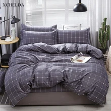 Cheap Plaid Bedding Set Double Queen King Size Comforter Duvet Cover Bed Sheet set Navy Luxury Cotton Adult linens couple Home Textile Cheap Plaid Bedding Set Double Queen King Size Comforter Duvet Cover Bed Sheet set Navy Luxury Cotton Adult linens couple Home Textile