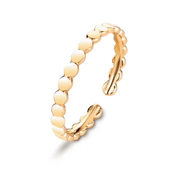 

Originality Simple Fashion Geometric Circle Wave Golden White Copper Rings For Women And Men Adjustable