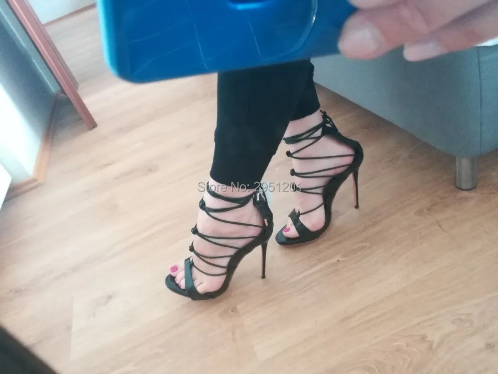 Женские летние сандалии на шнуровке туфли высоком каблуке привлекательные