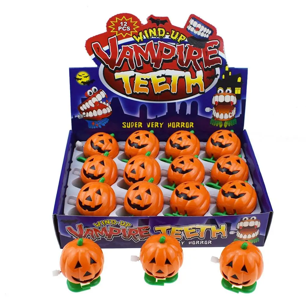 

Halloween Smile Face Pumpkin Walking Wind up Clockwork Collectible Toy Kids Gift
