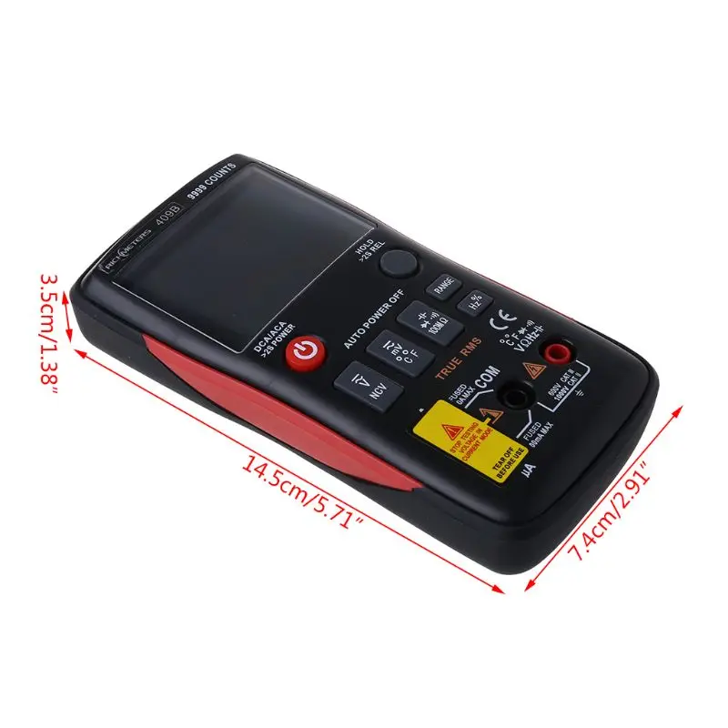 RM409B цифровой мультиметр, кнопка 9999 отсчетов, точность с аналоговым графом, переменный ток, постоянный ток, амперметр, Ом, авто руководство