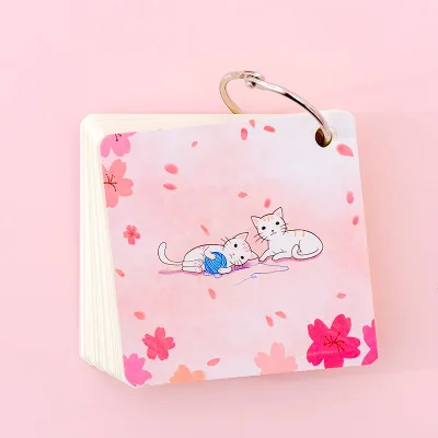 Korean Cute Cat Blank Block Memo Pad Sticky Note Cartoon Flash Study Card Sheet Kawaii Stationery School Office Supplies Notepad