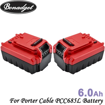 

Bonadget 2Piece Replace 20V 6000mAh Li-ion Battery For Porter Cable PCC685 PCC685L PCC685LP PCC680L PCC682L Power Tools Battery