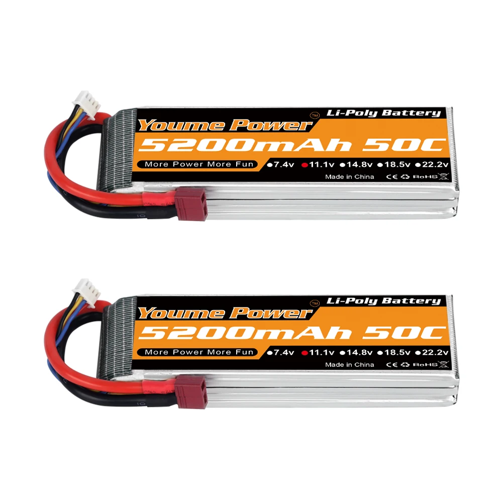 Clearance 2pcs Youme 2S 3S 4S lipo battery 3300mah 4500mah 5200mah 6200mah 6500mah with Deans T XT60 plug for RC Car Drone Boat | Игрушки и