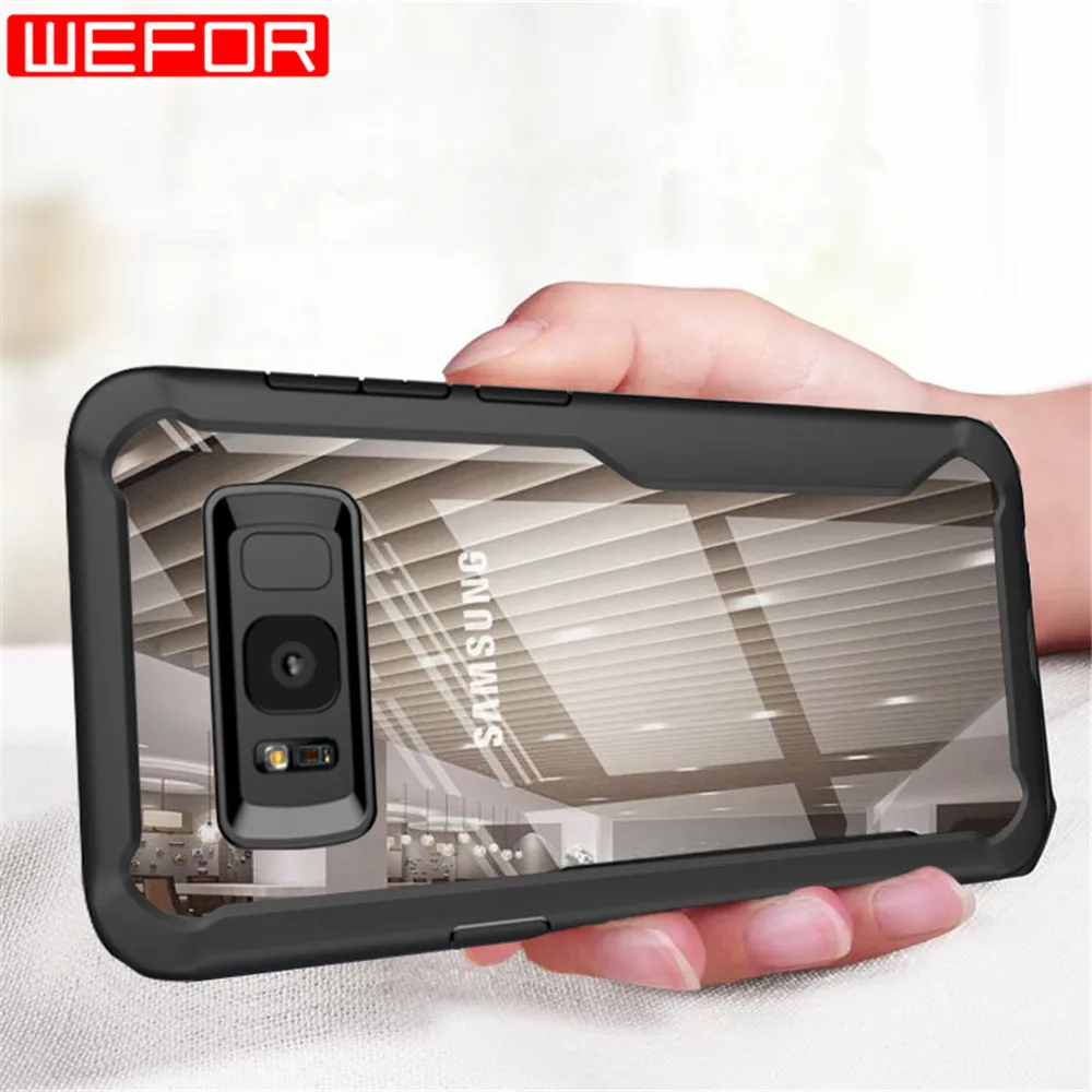 Clear Shockproof Silicone Case For Samsung Galaxy NOTE 8 9 10 S20 Ultra S10 S9 S8 Plus S10e Cases Hard PC TPU Transparent Cover | Мобильные