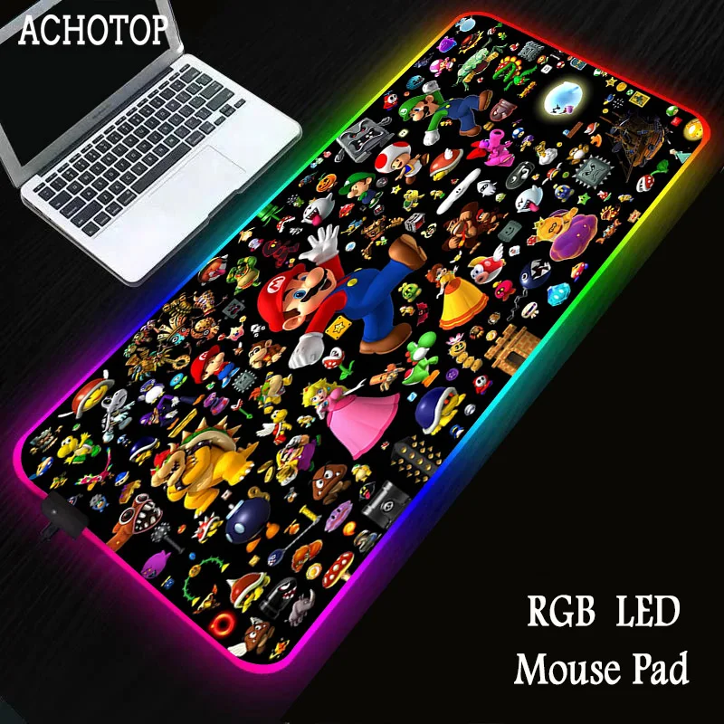 

Anime Gaming Computer Mousepad RGB Large Mouse Pad XXL Mouse Carpet Big Mause Pad PC Desk Play Mat with Backlit