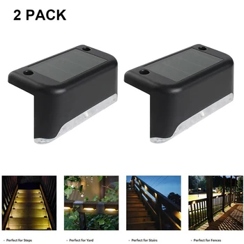 

2Pcs Solar Stairs Lights Garden Lights Outdoor Waterproof Solar Led Fence Lamp for Patio Stairs Garden Pathway Landscape Lamp