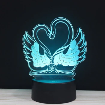 

3D Valentine's Day colorful Light love gesture action touch lights LED RGB Valentine gift present Night lamp remote lighting GiC