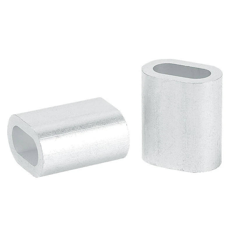 Oval Clip Wire Rope Clamp Aluminum Ferrule Crimping Sleeves (10-100 Pack)
