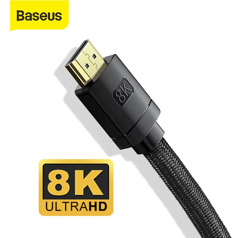Baseus 8K HDMI uyumlu kablosu için Xiaomi Mi kutusu 8K/60Hz 4K/120hz 48Gbps dijital kabloları PS5 PS4 dizüstü bilgisayarlar monitör Splitter