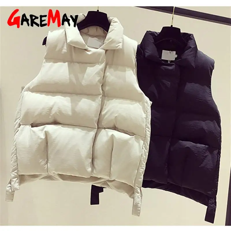 

Cotton Coat Outwear Winter Vest Thick Section Keep Warm Vest Coat Turn-down Collar Solid Cold Season Coat Women's Clothing