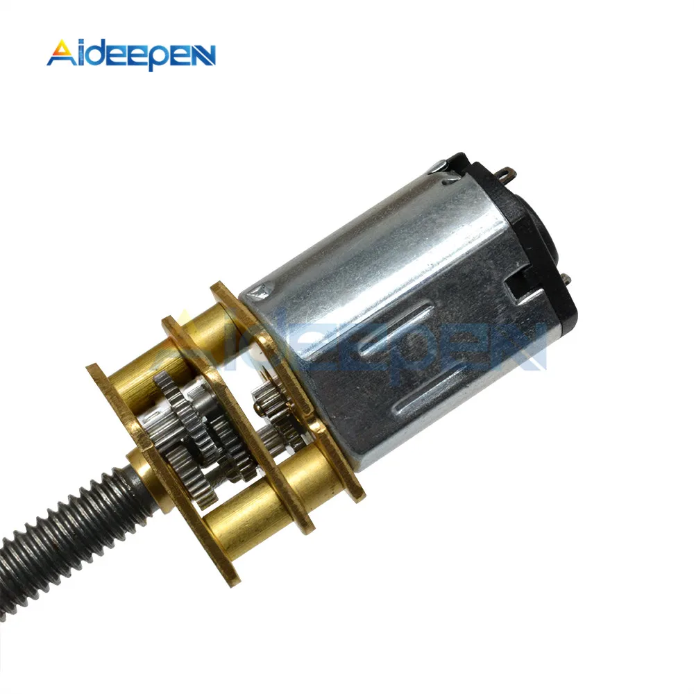 GA12-N20 DC Шестерни мотор стержень с резьбой M4 Выход вал 100 мм DC 3V 6V 12V 15 30 60 100 200 400 800 1000 об/мин Скорость снижение Шестерни мотор