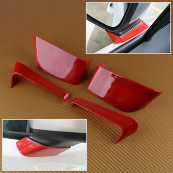 

CITALL 4pcs Red Car Rearview Mirror Base Scarf Trim Cover Strip fit for Jeep Renegade 2015 2016 2017 2018