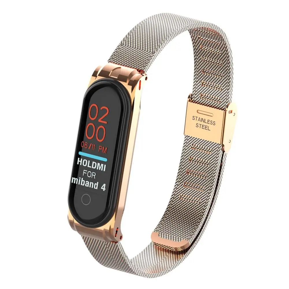 Роскошный mi Band 3 4 ремешок для Xiaomi mi band 4 модный ремешок из нержавеющей стали mi lanese петля ремешок для mi Band 3 4