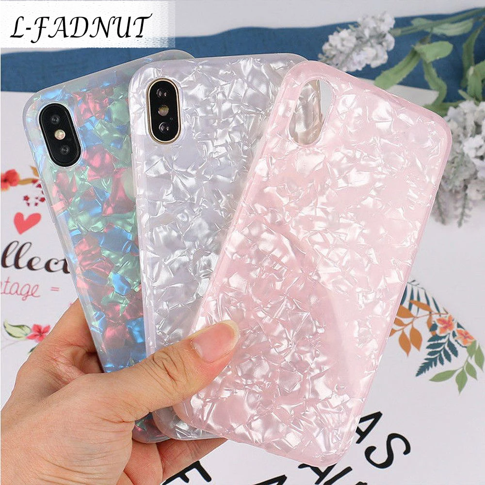 

L-FADNUT For iPhone X Xr Xs Max 8 7 6S 6 Plus Luxury Elegant Bling Silicone Shockproof Soft TPU Bumper Protective Cover Coque