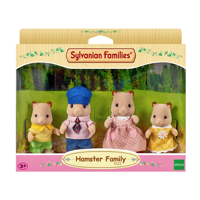 S01 Sylvanian Families, семейный кукольный домик хомяка, 4 шт., Набор фигурок для родителей и детей, игрушка для девочек, подарок, новинка 5121
