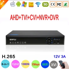 Blue-Ray Hi3521D 1080N 16 канальный 16CH Запись видео наблюдения 6 в 1 Wifi гибрид коаксиальный XVI NVR CVi TVi AHD DVR