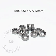 MR74ZZ-rodamiento Mini de Metal sellado en miniatura, coctelera, rodamiento de acero cromado, 4x7x2,5 (mm), 10 piezas