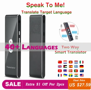 

Portable Smart Voice Translator Real Time Multi-Language Speech Interactive Translator 3 in 1 voice Text BT Translator