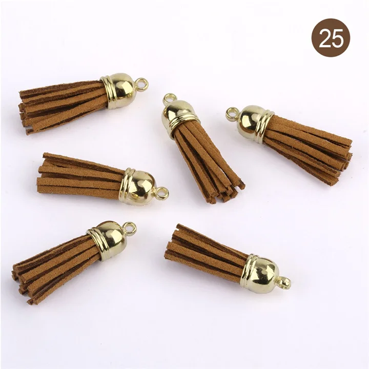 color 25 10 шт./лот, мини кисточки, сделай сам, искусственная кожа, кисточки 4 см, кисточки для ювелирных изделий, сережки, аксессуары, 30 цветов - Цвет: color 25