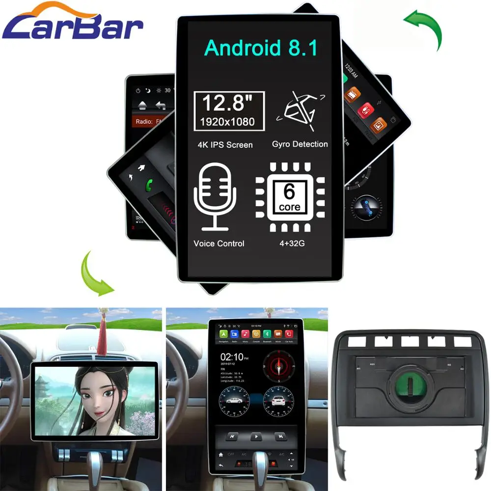 

12.8" Tesla Style Android Car DVD GPS Radio Navigation Stereo Player for Porsche Cayenne 2003-2010 with HDMI Carplay IPS Screen