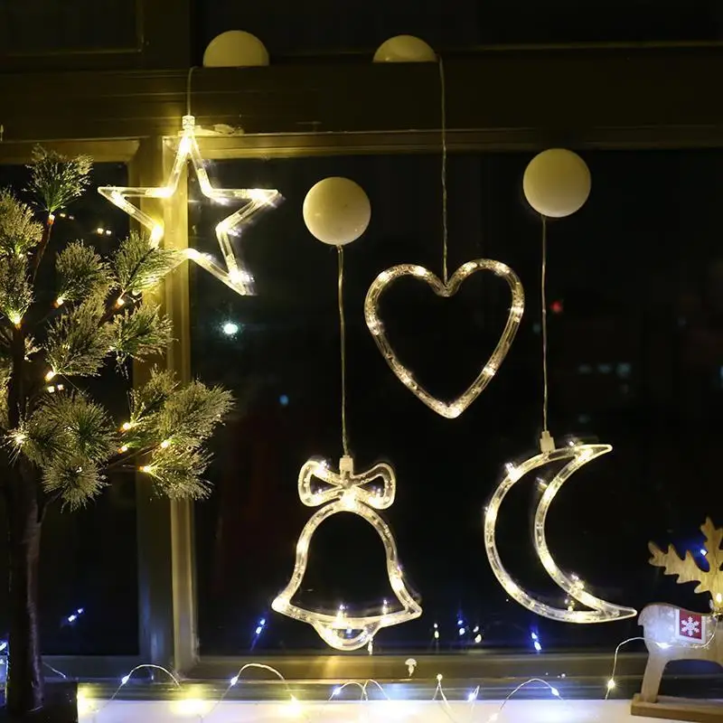 Christmas LED Lights Star Santa Claus Curtain String Battery Light Fairy Outdoor Indoor Garland For Party Wedding Decoration | Дом и сад