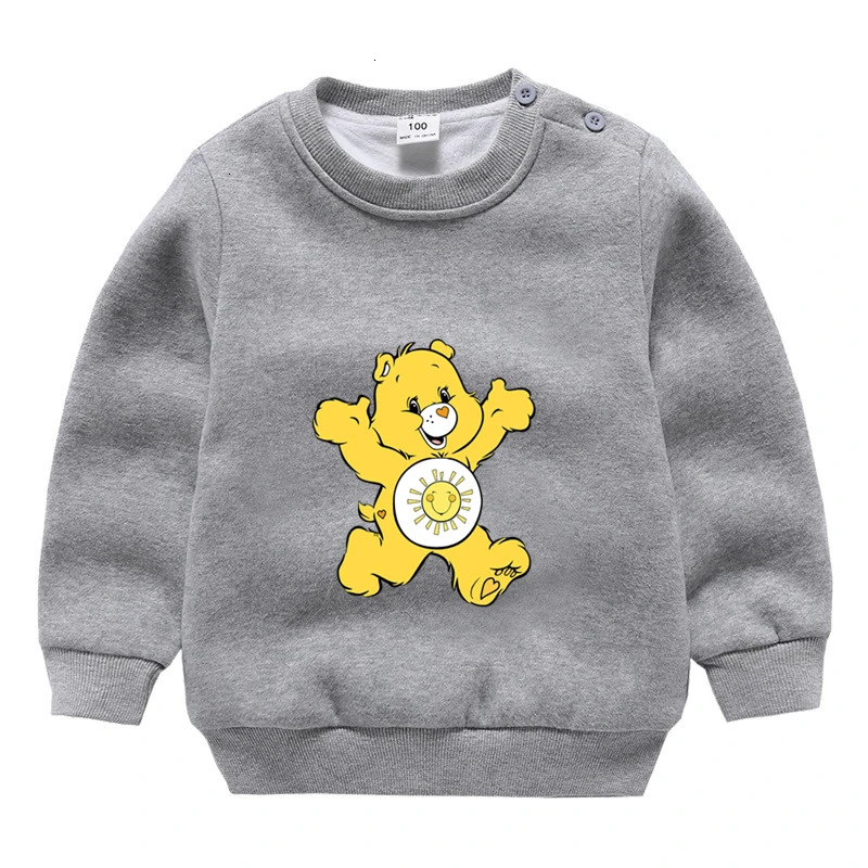 as picture Care Bears зимний вельветовый Свитшот От 3 до 9 лет для мальчиков и девочек, забавные скрещивающиеся цвет, Детские с О-образным вырезом для шеи, детские топы с рисунками из мультфильмов для малышей - Цвет: as picture