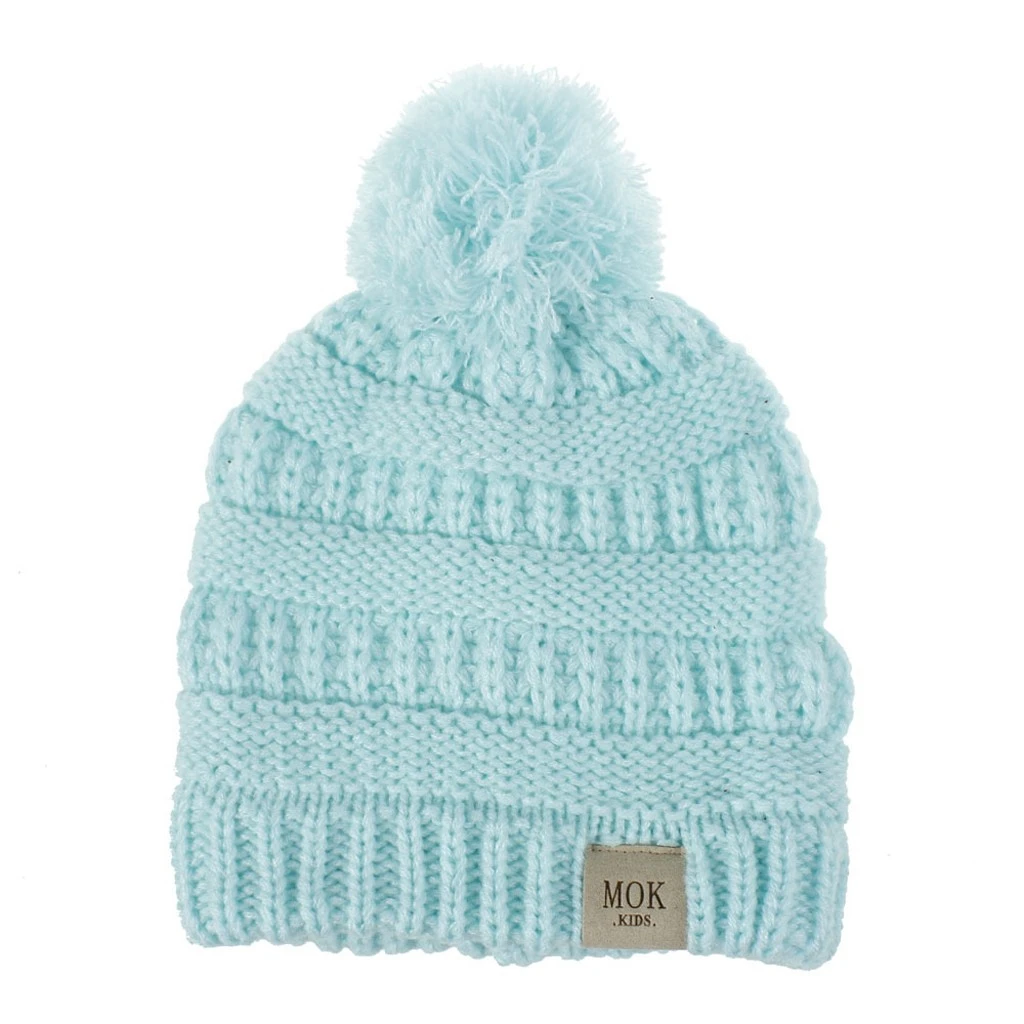New Fashion Newborn Cute Baby Beanies Boys Girls Winter Keep Warm Hat Kids Knitted Wool Hemming Hat Fit Boy Cap Knitted 904