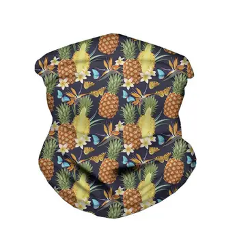 

HYCOOL Motorcycle Face Shield Balaclava Fresh Fruit Pineapple Print Magic Headband Sport Hiking Cycling Wind-proof Scarf Mask