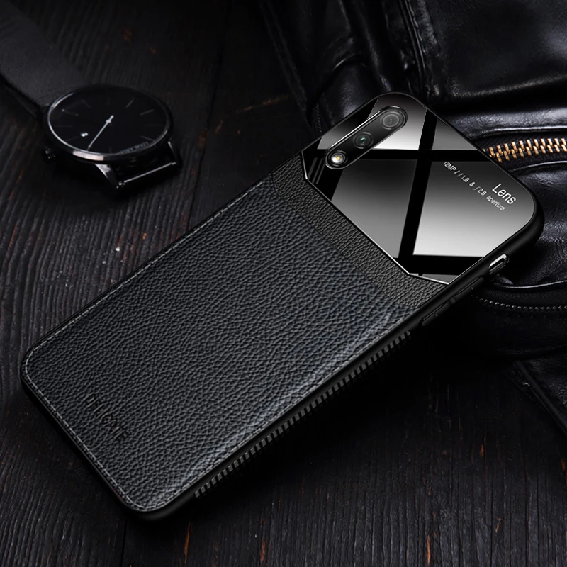 I coque, чехол, чехол, для HuaWei Honor 9X Pro Honor9X на кожаном зеркальном стекле Силиконовый противоударный телефон роскошные мягкие милые чехлы