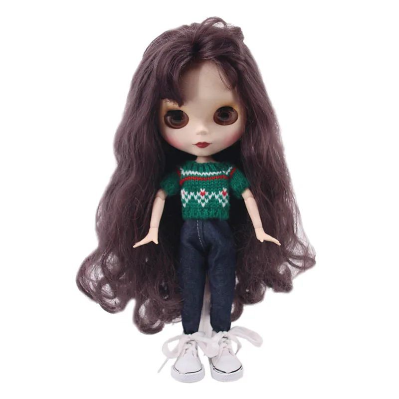 Blyth куклы-Барби Одежда для 15 видов стилей = свитер+ джинсы для BJD 30 см 1/6 Blyth Куклы Игрушки для девочек, поколение Рождественский подарок - Color: b126