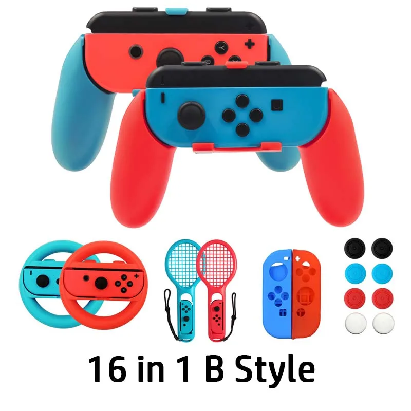 16 in 1 B Style 2 шт./компл. контроллер ручки Joy-Con чехол для Nintendo Switch Joy-Con ручка NS N-Switch для аксессуаров для игровой приставки - Цвет: 16 in 1 B Style
