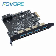 Adicionar No Cartão Tipo C Placa de Expansão USB 3.0 PCI-E PCI Express PCI-E para USB 3.0 Controlador 5 Porto + 1 porta USB 3.1 Adaptador de Cartão De PCI-E