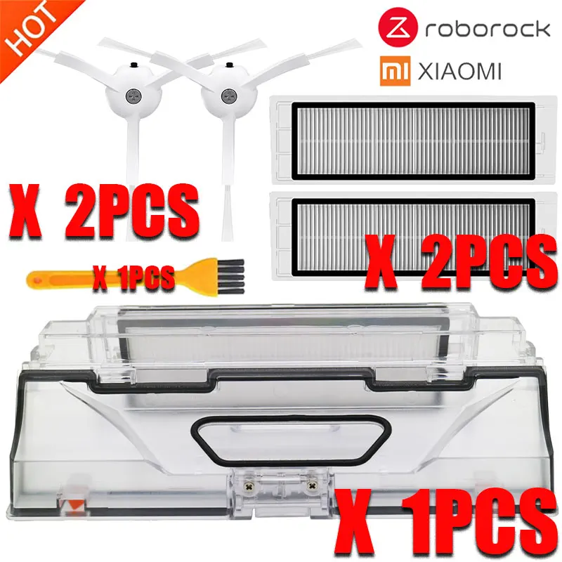 

XIAOMI MI Robot Vacuum Cleaner Parts Dust Bin Box with HEPA Filter side brush Replacements for xiaomi robotic Sweeper mi robot