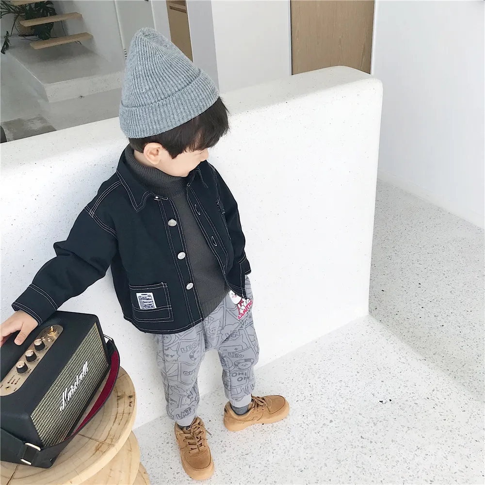 Tonytaobaby/осенне-зимние новые детские Фланелевые штаны с принтом для мальчиков и девочек; штаны для малышей