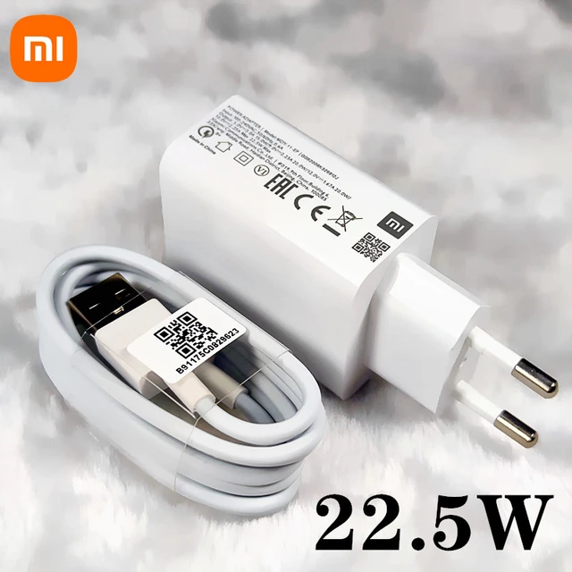 Xiaomi-cargador Rápido De 22,5 W, Adaptador De Corriente Original De La Ue  Qc3.0 + Cable Tipo C Para Mi 10 Lite Redmi 10x Note 7 8 9 9s Mi 6 8 Se K20  Pro - Cargadores - AliExpress