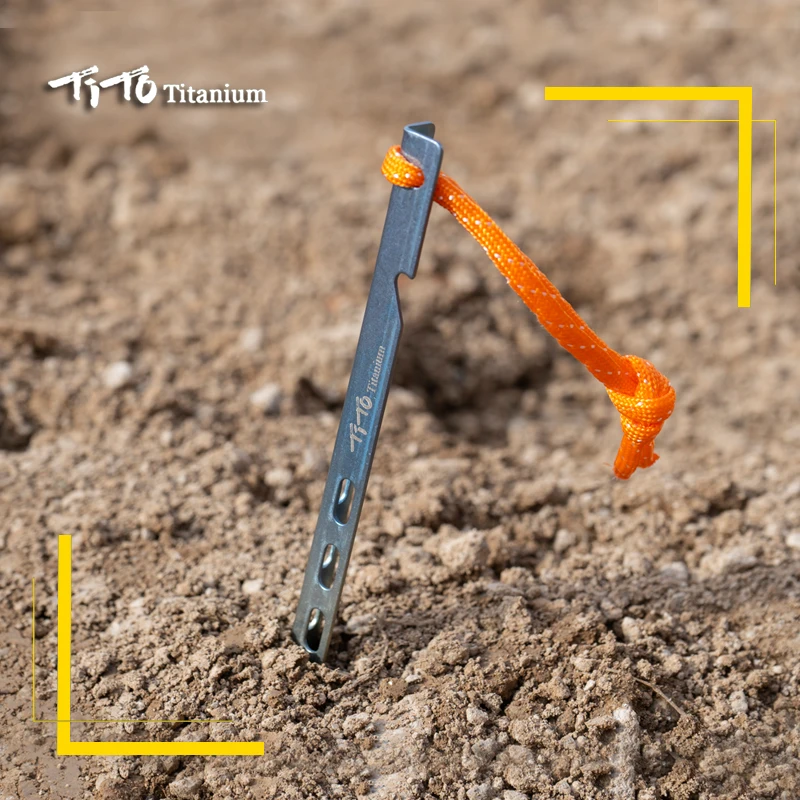 Titanium Tent Stake 6pcs Colorful V Shaped Windproof For Outdoor Camping Soft Ground