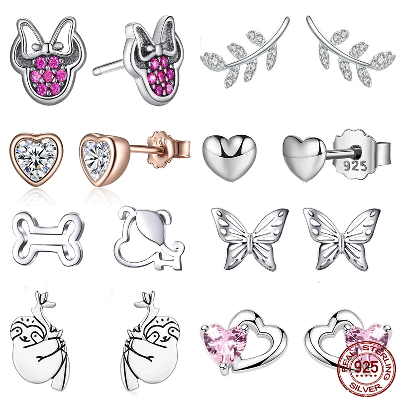Small Earrings Jewelry Flower Pearl Wedding-Engagement Heart WOSTU Women 100%925-Sterling-Silver