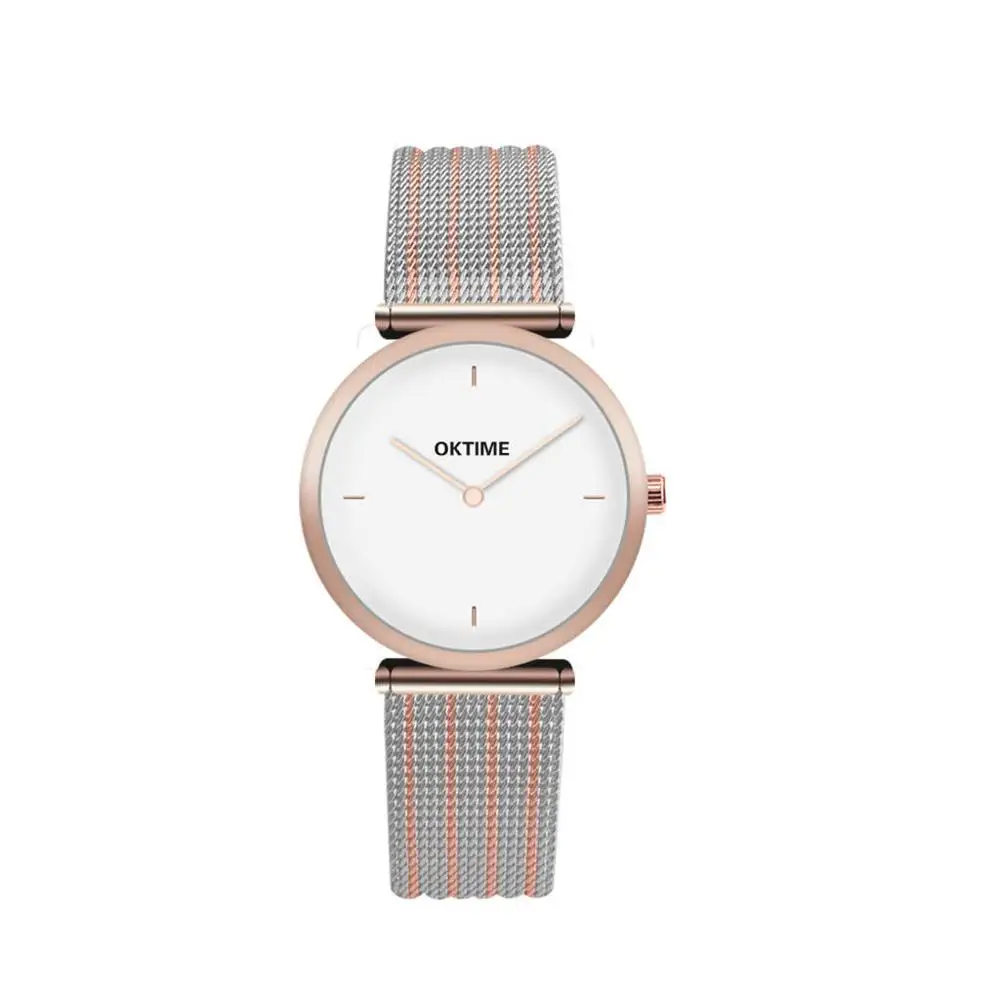 

Luxury Fashion Small Fresh Room Silver Rose Gold Stainless Steel Strap Girl Watch 30%