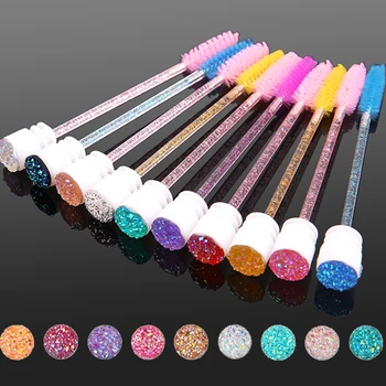 

1pcs Reusable Plastic Eyelash Brush with Dust-proof Tube Sparkling Eyebrow Brush Makeup Beauty Tools Shiny Mascara Applicator