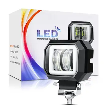 

2Pcs 3 Inch 20W 6000K Offroad Square LED Work Light Angel Eyes 12V 24V 4x4 Halo SUV ATV Truck Motor Car Working Driving Lights