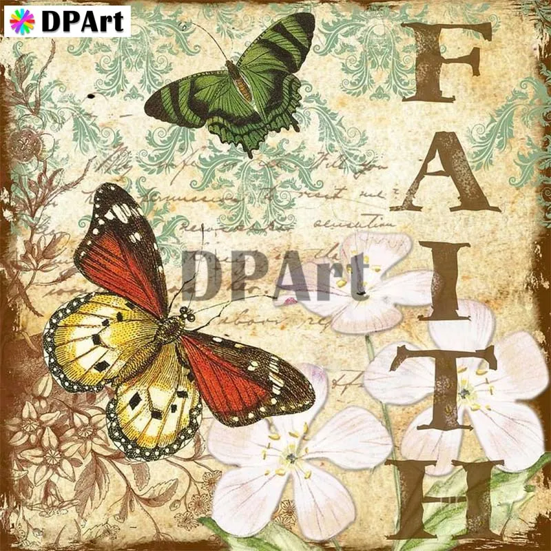 

Daimond Painting Full Square/Round Drill Faith Butterfly 5D Diamond Rhinestone Embroidery Painting Cross Stitch Kit Picture M296