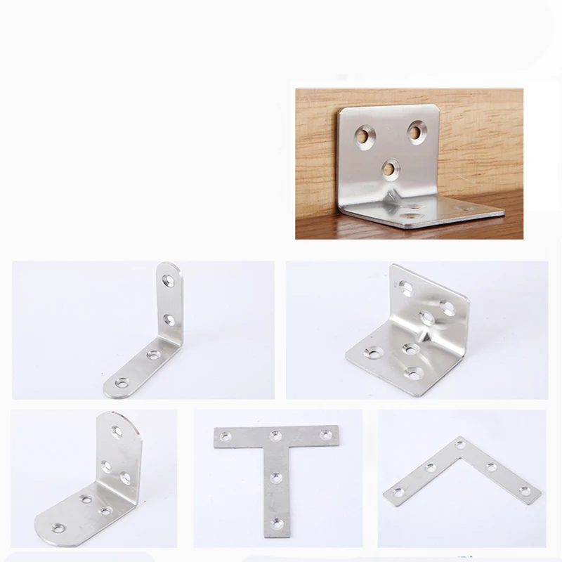 Resistente Al Agua Conector De Hierro De /áNgulo Fijo Soporte De Tri/áNgulo En Forma De L Sin /óXido C/óDigo De Esquina De Acero Inoxidable Soporte De /áNgulo Recto De 90 Grados Tornillo
