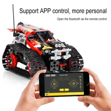 Voiture de course sur chenilles télécommandée avec application, blocs de construction techniques de véhicule tout-terrain, camion, briques, jouet pour enfants, cadeaux
