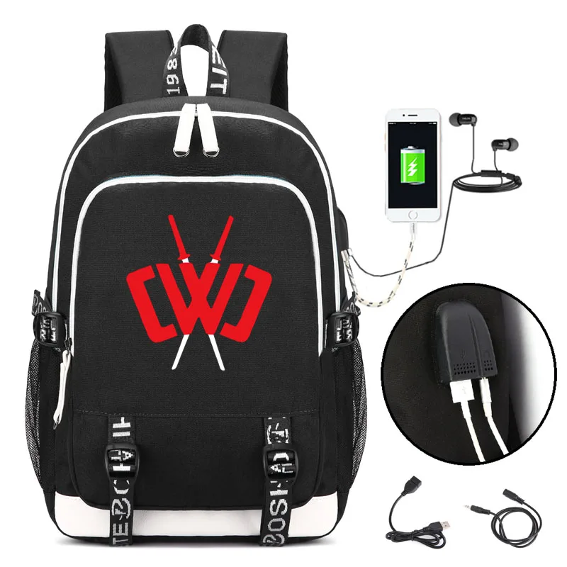 Чад дикая глина рюкзак CWC noctilucous школьные рюкзаки для мальчиков и девочек студенческие сумки USB многофункциональная дорожная сумка для ноутбука - Цвет: style7